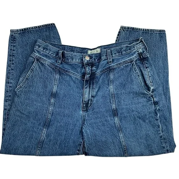 Madewell Balloon Jeans Womens 32 High Rise Relaxed Fit Cotton Denim Blue - Picture 8 of 11